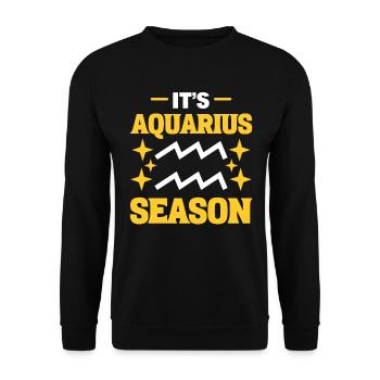 Sternzeichen-Saison Wassermann Sternzeichen-Fan - Unisex Pullover - Schwarz - Vorne - Alina (178cm) & Michal (187cm)