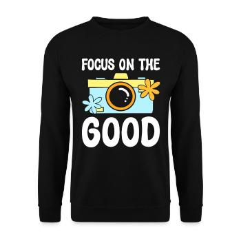Focus On The Good Fotograf - Unisex Pullover - Schwarz - Vorne - Alina (178cm) & Michal (187cm)