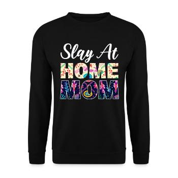 Slay At Home Mom Virtueller Assistent - Unisex Pullover - Schwarz - Vorne - Alina (178cm) & Michal (187cm)