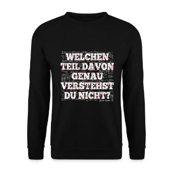 Mathe Welchen Teil davon genau verstehst du nicht - Unisex Pullover - Schwarz - Vorne - Alina (178cm) & Michal (187cm)