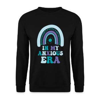 In Meiner Angst-ära Lustiges Überdenken - Unisex Pullover - Schwarz - Vorne - Alina (178cm) & Michal (187cm)
