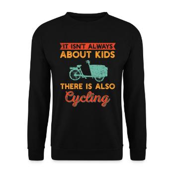Cargo Bike Parents Bicycle Cargobike - Unisex Sweatshirt - black - Front - Alina (178cm) & Michal (187cm)