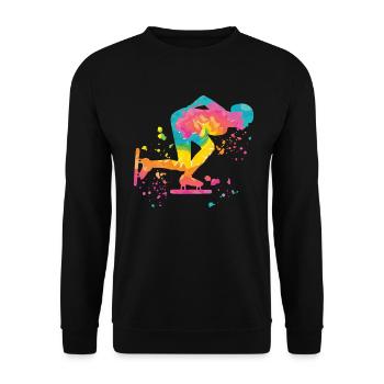 Speed skater Sportswoman Speed Skating - Unisex Sweatshirt - black - Front - Alina (178cm) & Michal (187cm)