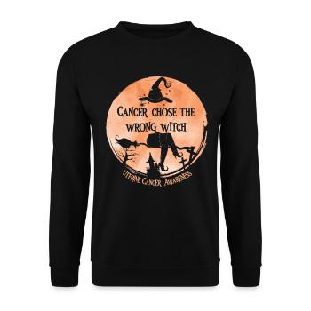 Krebs Hexe Pfirsich Gebärmutterkrebs - Unisex Pullover - Schwarz - Vorne - Alina (178cm) & Michal (187cm)