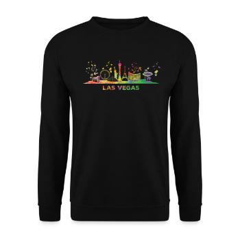 Las Vegans Skyline Cityscape Las Vegas - Unisex Sweatshirt - black - Front - Alina (178cm) & Michal (187cm)