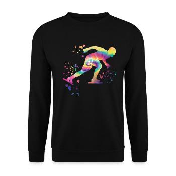 Speed skater Sportswoman Speed Skating - Unisex Sweatshirt - black - Front - Alina (178cm) & Michal (187cm)