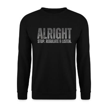 Arrêtez de réguler et d’écouter Enseignant - Sweat-shirt Unisexe - noir - Devant - Alina (178cm) & Michal (187cm)