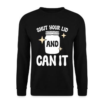 Shut Your Lid And Can It Einkocher - Unisex Pullover - Schwarz - Vorne - Alina (178cm) & Michal (187cm)