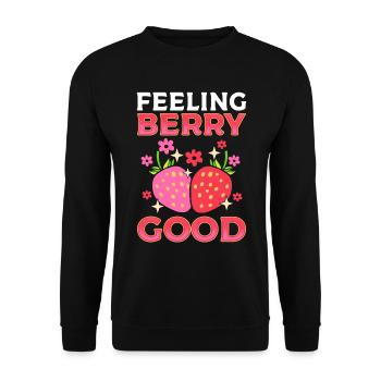 Feeling Berry Good Erdbeerpflücker - Unisex Pullover - Schwarz - Vorne - Alina (178cm) & Michal (187cm)