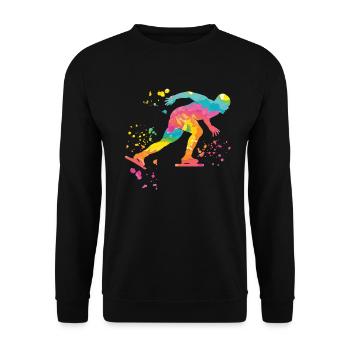 Speed skater Sportswoman Speed Skating - Unisex Sweatshirt - black - Front - Alina (178cm) & Michal (187cm)