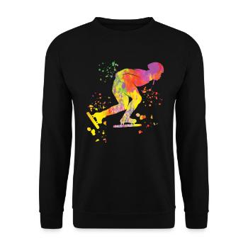 Speed skater Sportswoman Speed Skating - Unisex Sweatshirt - black - Front - Alina (178cm) & Michal (187cm)