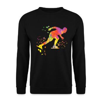 Speed skater Sportswoman Speed Skating - Unisex Sweatshirt - black - Front - Alina (178cm) & Michal (187cm)