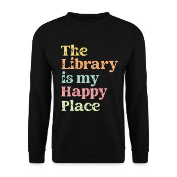 Bibliothèque livre amant lecture rat de bibliothèque - Sweat-shirt Unisexe - noir - Devant - Alina (178cm) & Michal (187cm)