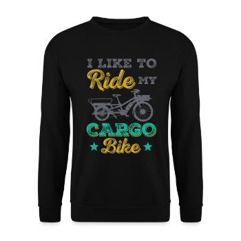 J’aime faire du vélo cargo Cargobike - Sweat-shirt Unisexe - noir - Devant - Alina (178cm) & Michal (187cm)