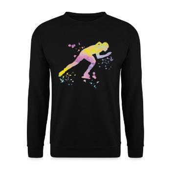 Speed skater Sportswoman Speed Skating - Unisex Sweatshirt - black - Front - Alina (178cm) & Michal (187cm)