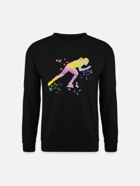 Eisschnellläufer Sportlerin Eisschnelllauf - Unisex Pullover - Schwarz