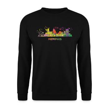 Memphean Skyline Memphis - Unisex Sweatshirt - black - Front - Alina (178cm) & Michal (187cm)