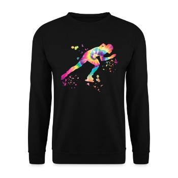 Speed skater Sportswoman Speed Skating - Unisex Sweatshirt - black - Front - Alina (178cm) & Michal (187cm)
