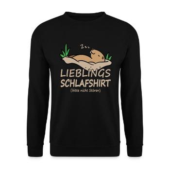 Official Sleeping Groundhog Sleep Shirt - Unisex Sweatshirt - black - Front - Alina (178cm) & Michal (187cm)