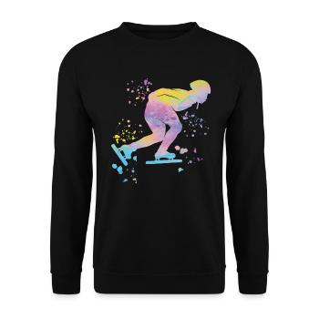 Speed skater Sportswoman Speed Skating - Unisex Sweatshirt - black - Front - Alina (178cm) & Michal (187cm)