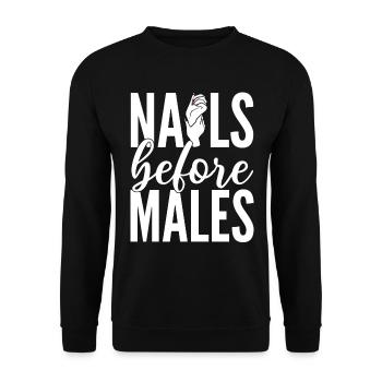 Nails Before Males Kosmetikerin - Unisex Pullover - Schwarz - Vorne - Alina (178cm) & Michal (187cm)