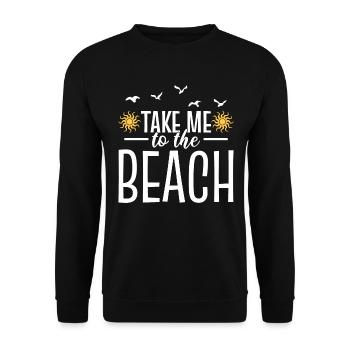 Take Me To The Beach Meeresliebhaber - Unisex Pullover - Schwarz - Vorne - Alina (178cm) & Michal (187cm)