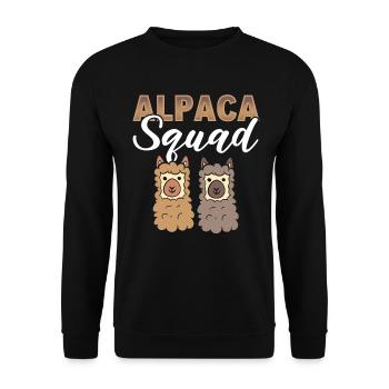Alpaca Squad Viehzüchter - Unisex Pullover - Schwarz - Vorne - Alina (178cm) & Michal (187cm)
