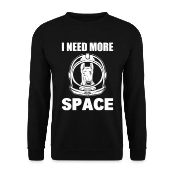 I Need More Space Hundeliebhaber - Unisex Pullover - Schwarz - Vorne - Alina (178cm) & Michal (187cm)