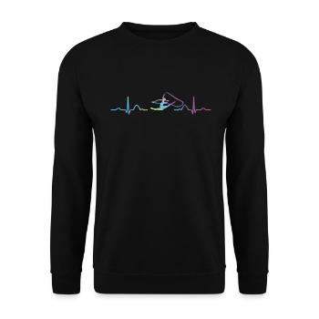 ratGymnaste avec bande de gymnastique rythmique - Sweat-shirt Unisexe - noir - Devant - Alina (178cm) & Michal (187cm)