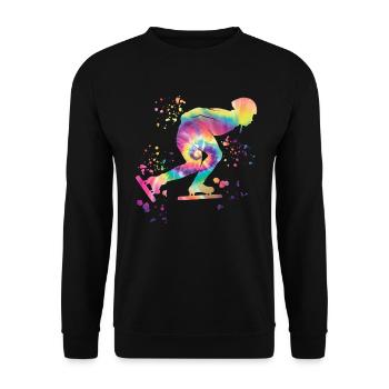 Speed skater Sportswoman Speed Skating - Unisex Sweatshirt - black - Front - Alina (178cm) & Michal (187cm)