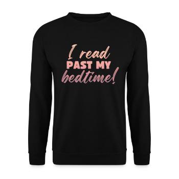 Bibliothek Buchliebhaber Lesender Bücherwurm - Unisex Pullover - Schwarz - Vorne - Alina (178cm) & Michal (187cm)