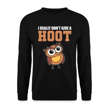 Lustige Eule Wildbiologe - Unisex Pullover - Schwarz - Vorne - Alina (178cm) & Michal (187cm)
