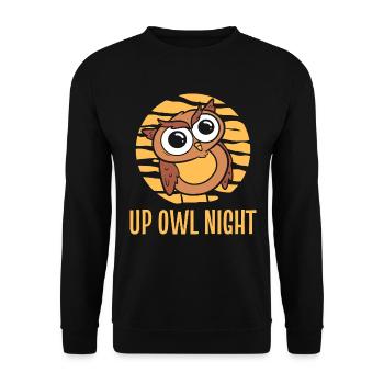 Up Owl Night Nachtschicht Krankenschwester - Unisex Pullover - Schwarz - Vorne - Alina (178cm) & Michal (187cm)