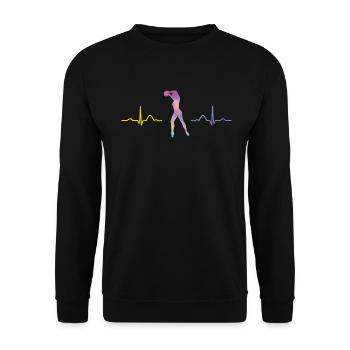 Gymnastin Mit Ball Rhythmische Gymnastik - Unisex Pullover - Schwarz - Vorne - Alina (178cm) & Michal (187cm)