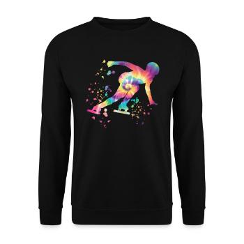 Speed Skater Athlete Speed Skating - Unisex Sweatshirt - black - Front - Alina (178cm) & Michal (187cm)