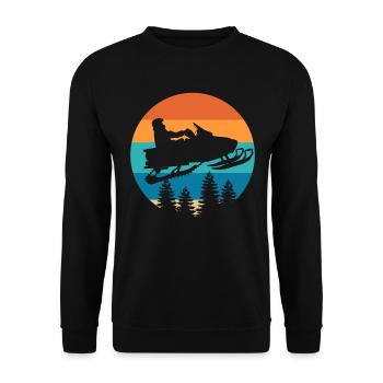 Schneemobilfahren Wintersportliebhaber - Unisex Pullover - Schwarz - Vorne - Alina (178cm) & Michal (187cm)