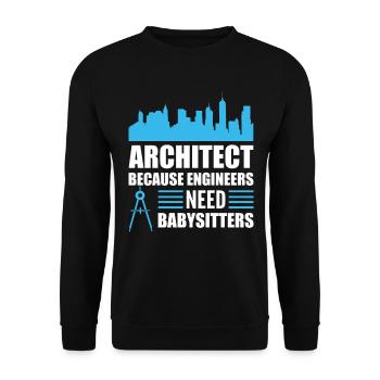 Lustiger Architekt Zeichner - Unisex Pullover - Schwarz - Vorne - Alina (178cm) & Michal (187cm)