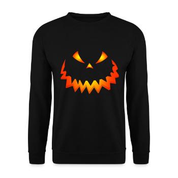 Happy Halloween Pumpkin Face - Unisex Sweatshirt - black - Front - Alina (178cm) & Michal (187cm)
