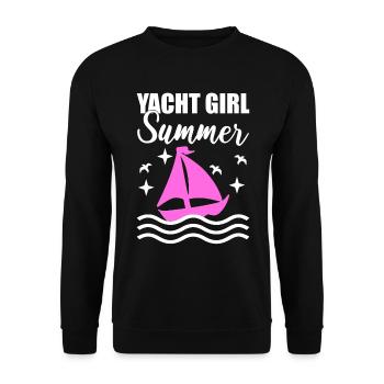 Yachtboot Bootsverwalter - Unisex Pullover - Schwarz - Vorne - Alina (178cm) & Michal (187cm)