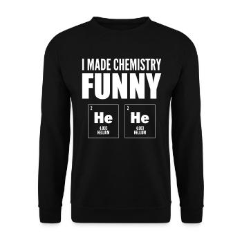 Lustige Wissenschaft Chemieprofessor - Unisex Pullover - Schwarz - Vorne - Alina (178cm) & Michal (187cm)