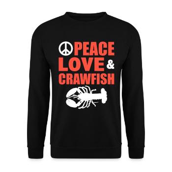 Peace Love & Crawfish Mähdrescher - Unisex Pullover - Schwarz - Vorne - Alina (178cm) & Michal (187cm)