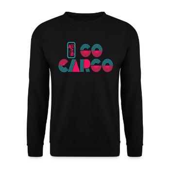 I Go Cargo Fahrrad Vintage Cargobike - Unisex Pullover - Schwarz - Vorne - Alina (178cm) & Michal (187cm)