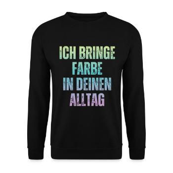 J’amène le peintre peintre papa vernisher - Sweat-shirt Unisexe - noir - Devant - Alina (178cm) & Michal (187cm)