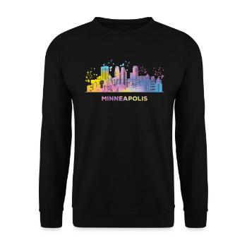 Minneapolitan Skyline Minneapolis - Unisex Sweatshirt - black - Front - Alina (178cm) & Michal (187cm)