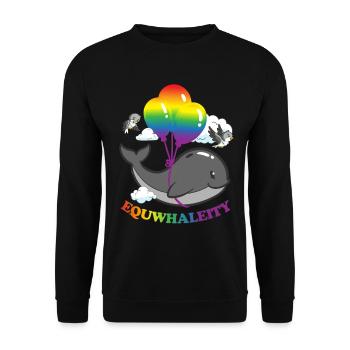 Equwhaleity Whale Social Equality - Unisex Sweatshirt - black - Front - Alina (178cm) & Michal (187cm)