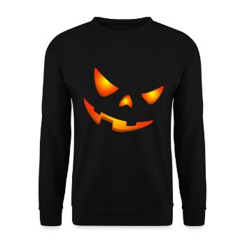 Happy Halloween Pumpkin Face - Unisex Sweatshirt - black - Front - Alina (178cm) & Michal (187cm)