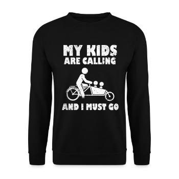 My kids call Cargo Cargobike - Unisex Sweatshirt - black - Front - Alina (178cm) & Michal (187cm)