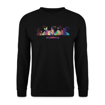 Memphean Skyline Memphis - Unisex Sweatshirt - black - Front - Alina (178cm) & Michal (187cm)