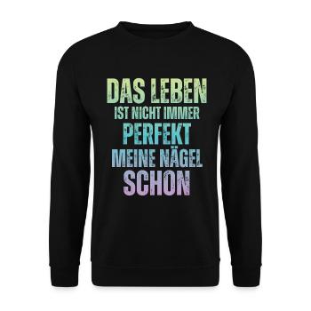 La vie n’est pas toujours parfaite Manucure - Sweat-shirt Unisexe - noir - Devant - Alina (178cm) & Michal (187cm)
