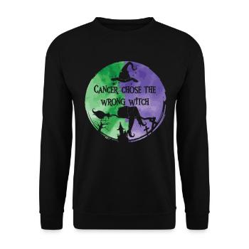 Cancer Witch Green Violet Anal Cancer - Unisex Sweatshirt - black - Front - Alina (178cm) & Michal (187cm)